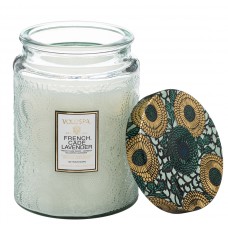 French Cade Lavender Glass Jar Candle