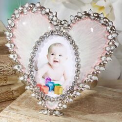 Dominique Enamel Heart Frame - Pale Pink