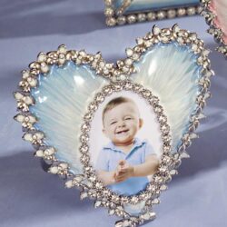 Dominique Enamel Heart Frame - Pale Blue