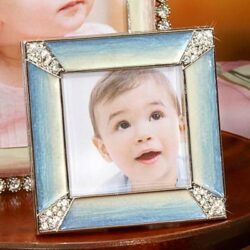 Leland Pave Corner 2" Square Frame - Pale Blue